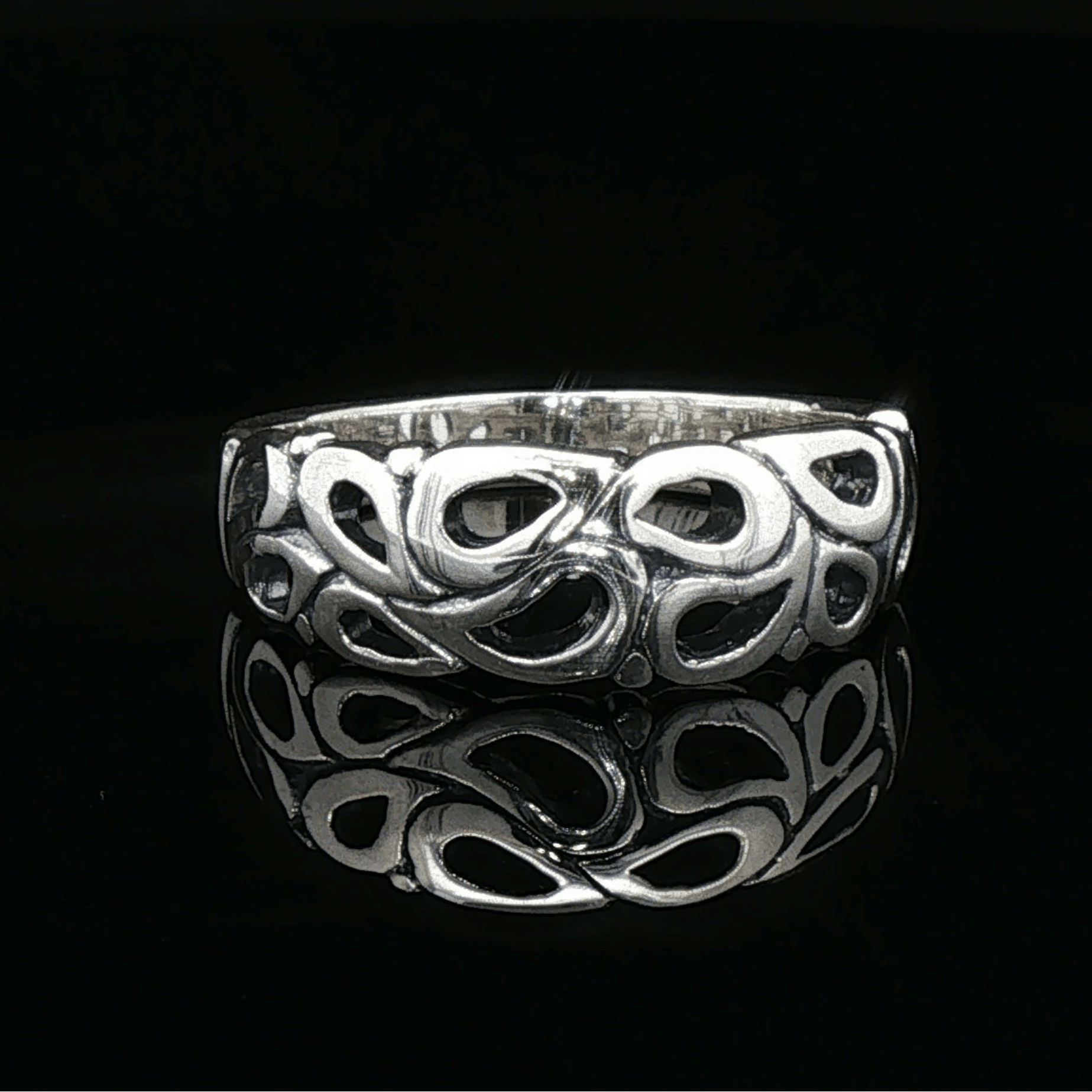 1950s Style Wedding Band in Sterling Silver - Le Dragon Argenté
