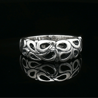 1950s Style Wedding Band in Sterling Silver - Le Dragon Argenté