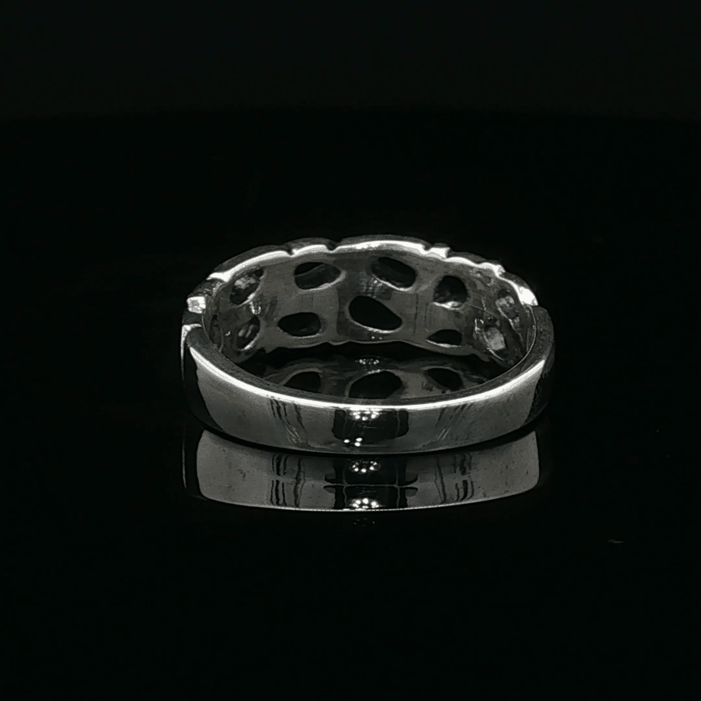 1950s Style Wedding Band in Sterling Silver - Le Dragon Argenté