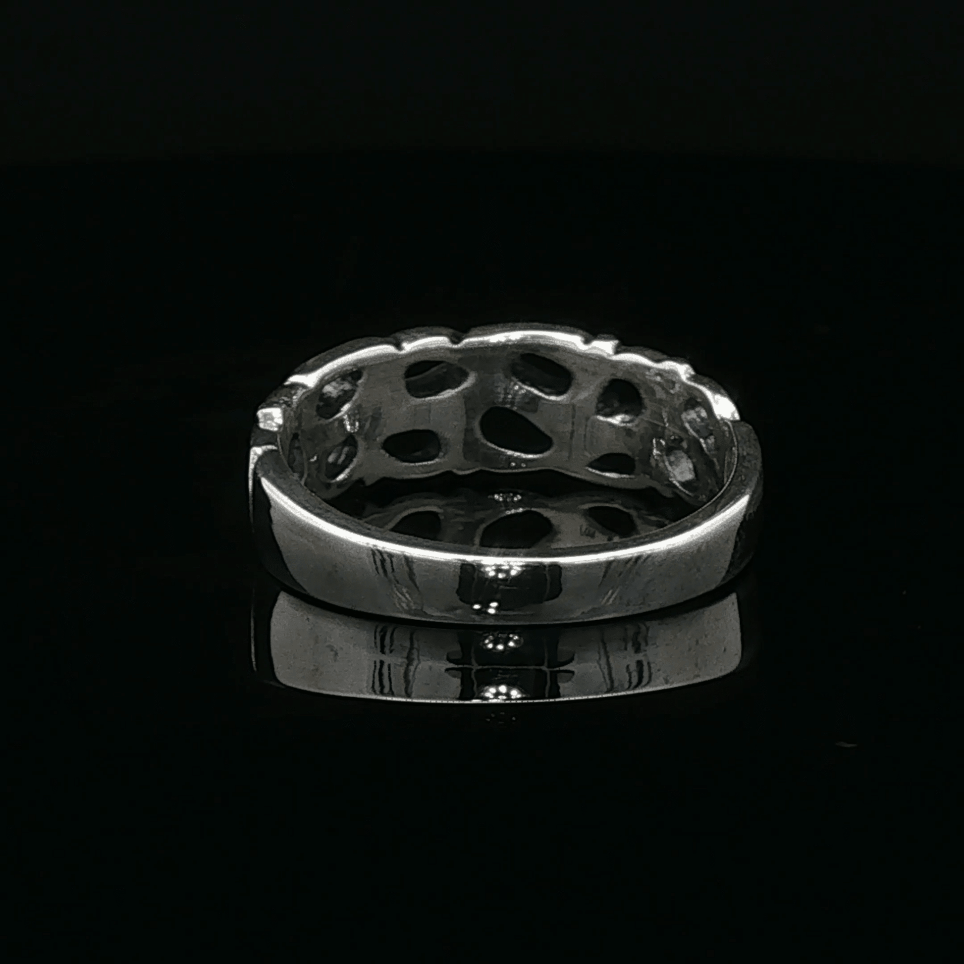 1950s Style Wedding Band in Sterling Silver - Le Dragon Argenté