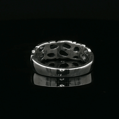1950s Style Wedding Band in Sterling Silver - Le Dragon Argenté