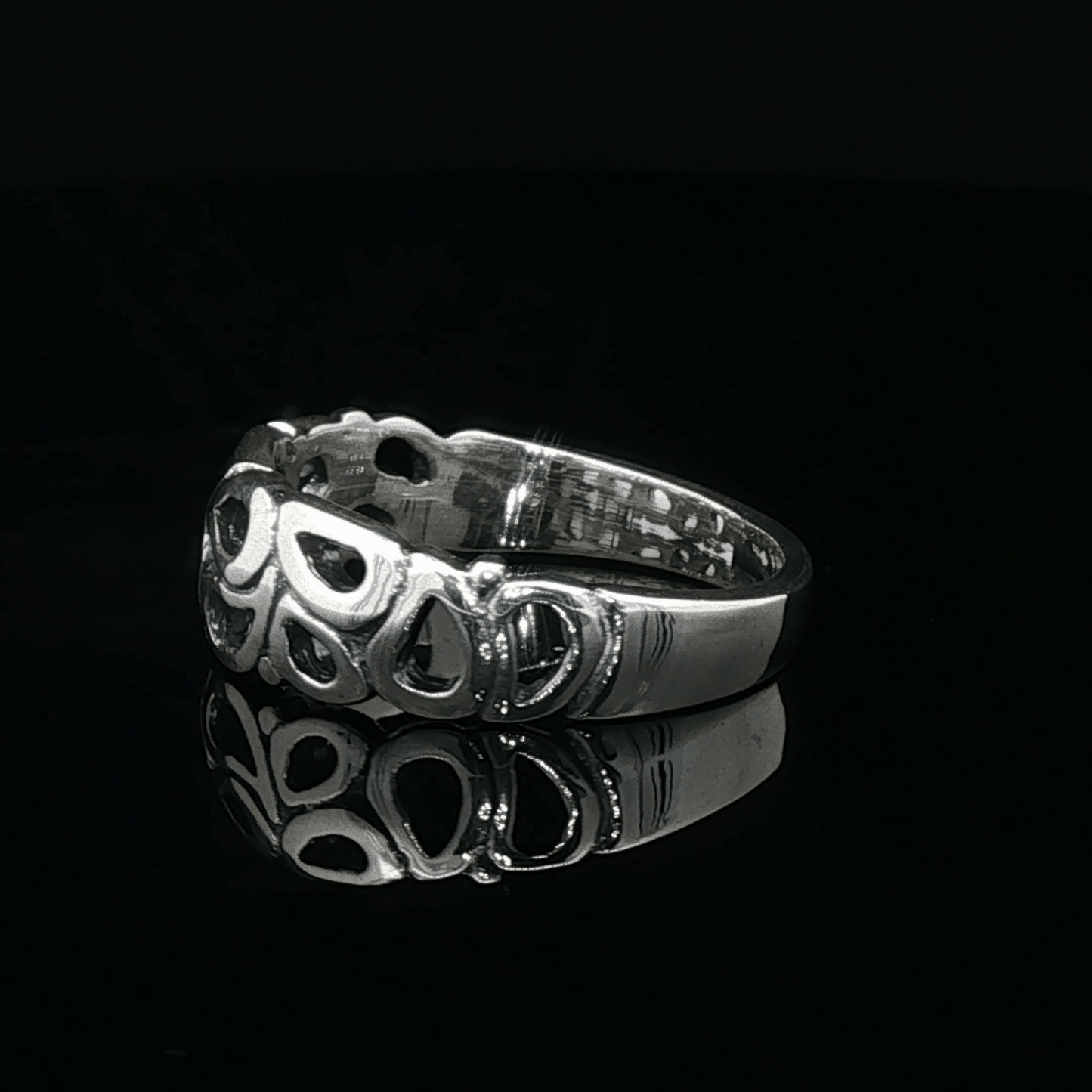 1950s Style Wedding Band in Sterling Silver - Le Dragon Argenté