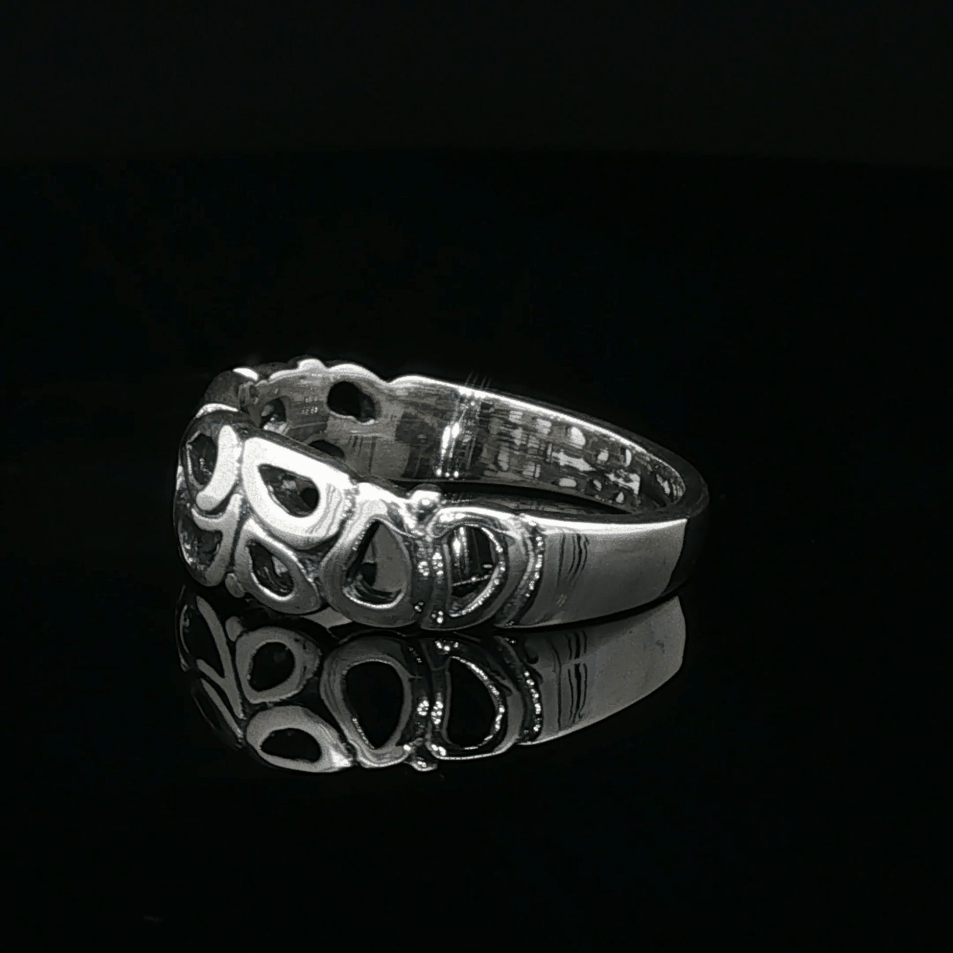 1950s Style Wedding Band in Sterling Silver - Le Dragon Argenté