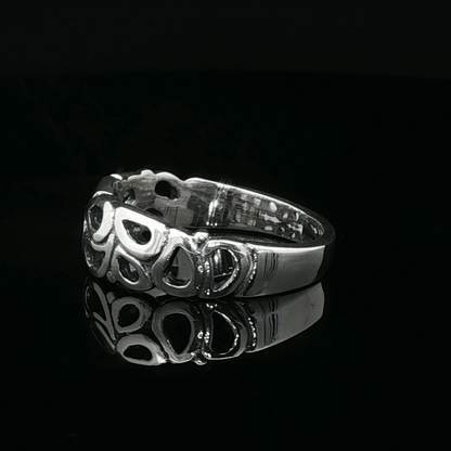 1950s Style Wedding Band in Sterling Silver - Le Dragon Argenté