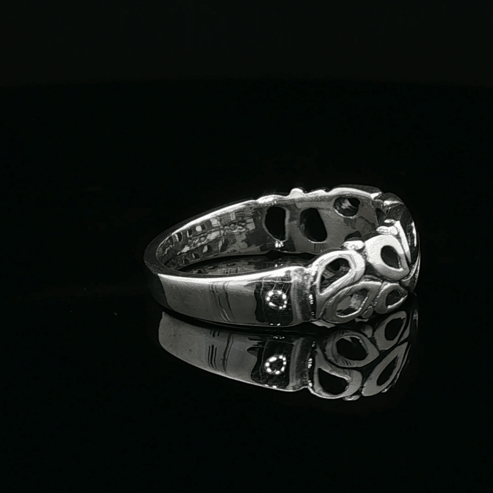 1950s Style Wedding Band in Sterling Silver - Le Dragon Argenté