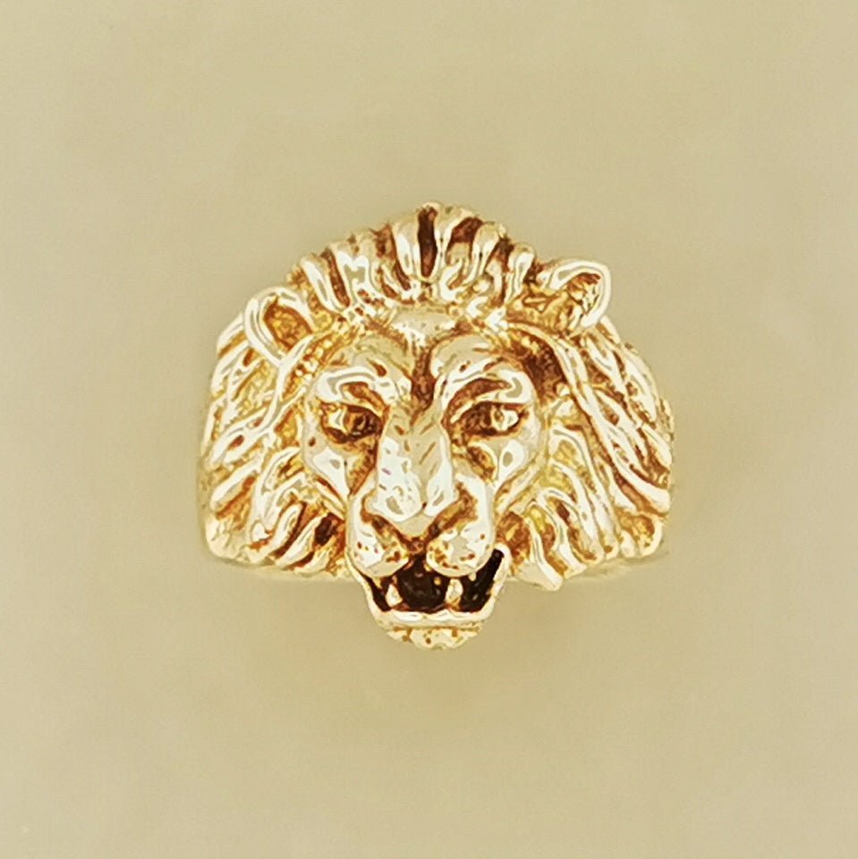 1950s Vintage Style Classic Lion Ring in Sterling Silver or Antique Bronze - Le Dragon Argenté