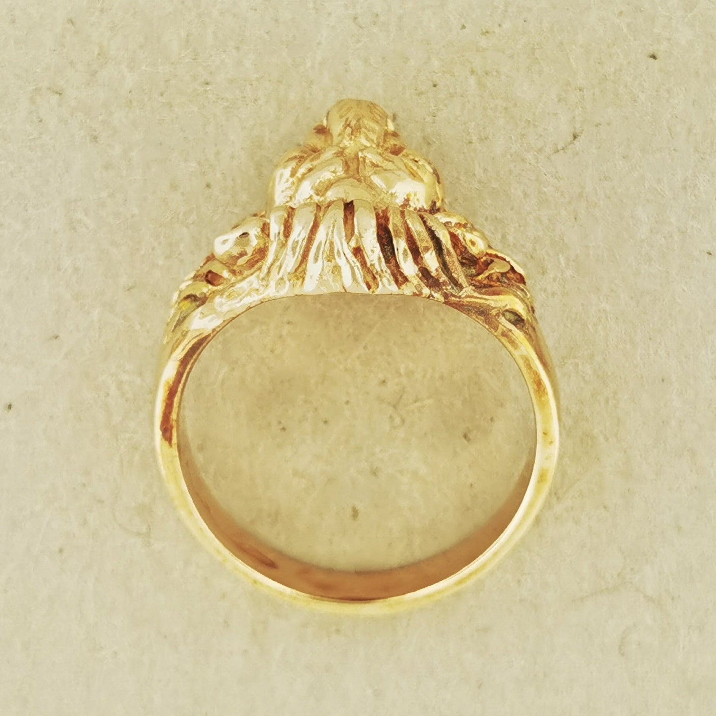 1950s Vintage Style Classic Lion Ring in Sterling Silver or Antique Bronze - Le Dragon Argenté