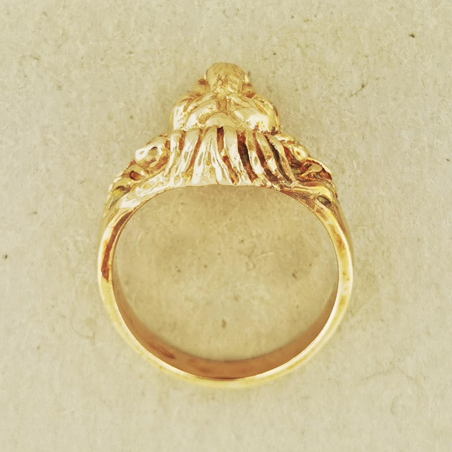 1950s Vintage Style Classic Lion Ring in Sterling Silver or Antique Bronze - Le Dragon Argenté