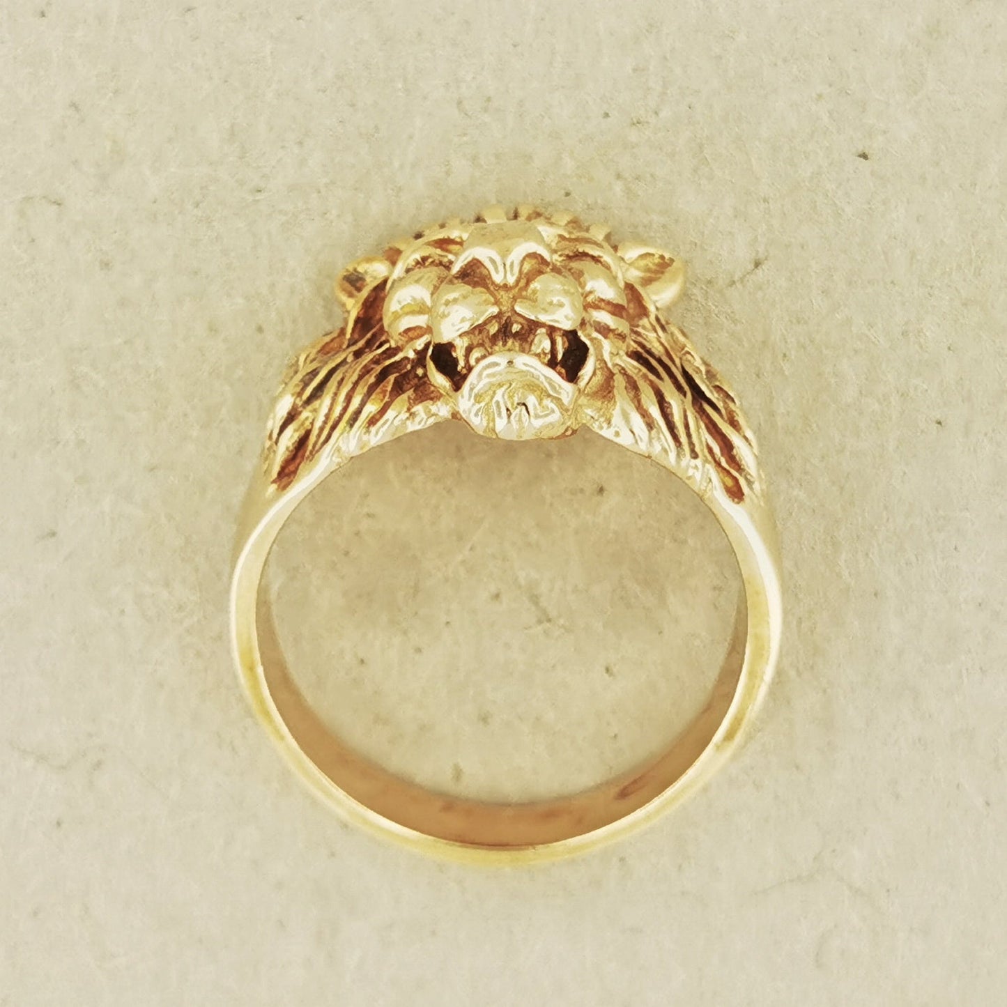 1950s Vintage Style Classic Lion Ring in Sterling Silver or Antique Bronze - Le Dragon Argenté