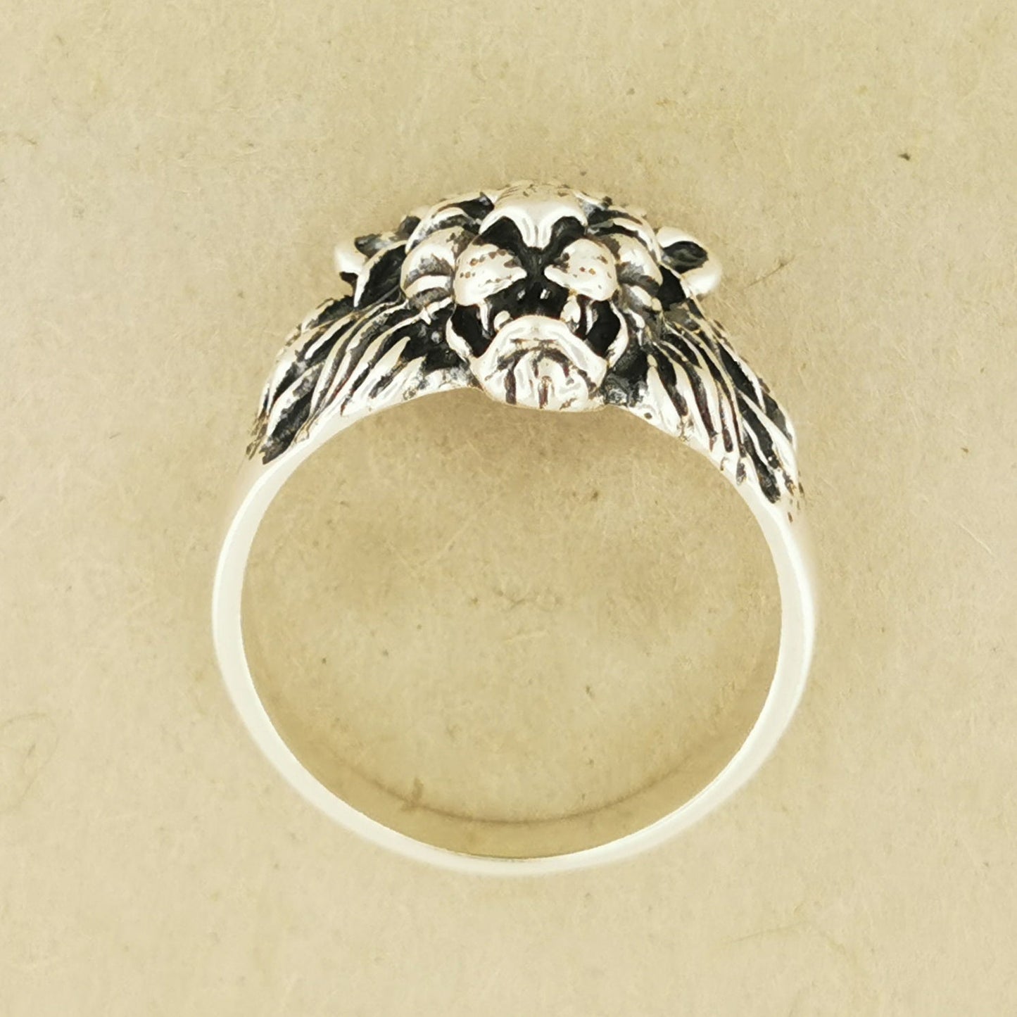 1950s Vintage Style Classic Lion Ring in Sterling Silver or Antique Bronze - Le Dragon Argenté