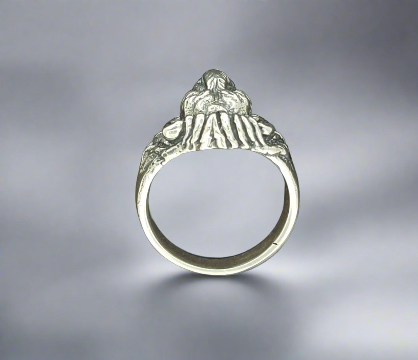 1950s Vintage Style Classic Lion Ring in Sterling Silver or Antique Bronze - Le Dragon Argenté