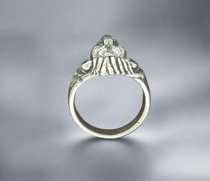 1950s Vintage Style Classic Lion Ring in Sterling Silver or Antique Bronze - Le Dragon Argenté
