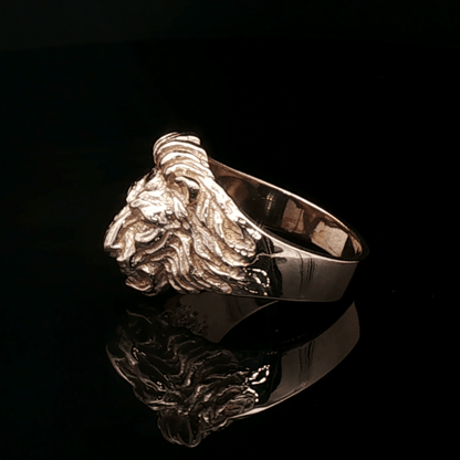 1950s Vintage Style Classic Lion Ring in Antique Bronze - Le Dragon Argenté