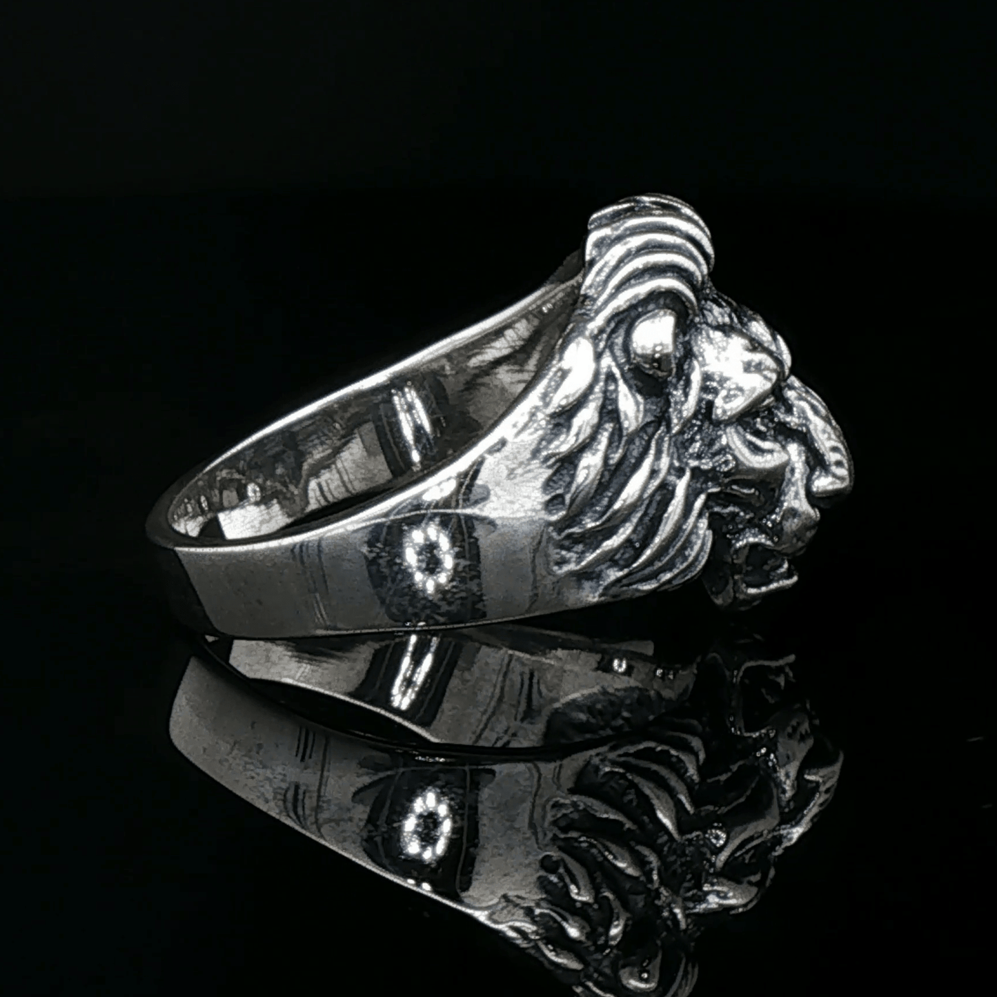1950s Vintage Style Classic Lion Ring in Sterling Silver  - Le Dragon Argenté
