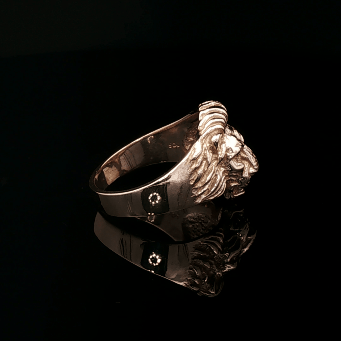 1950s Vintage Style Classic Lion Ring in Antique Bronze - Le Dragon Argenté