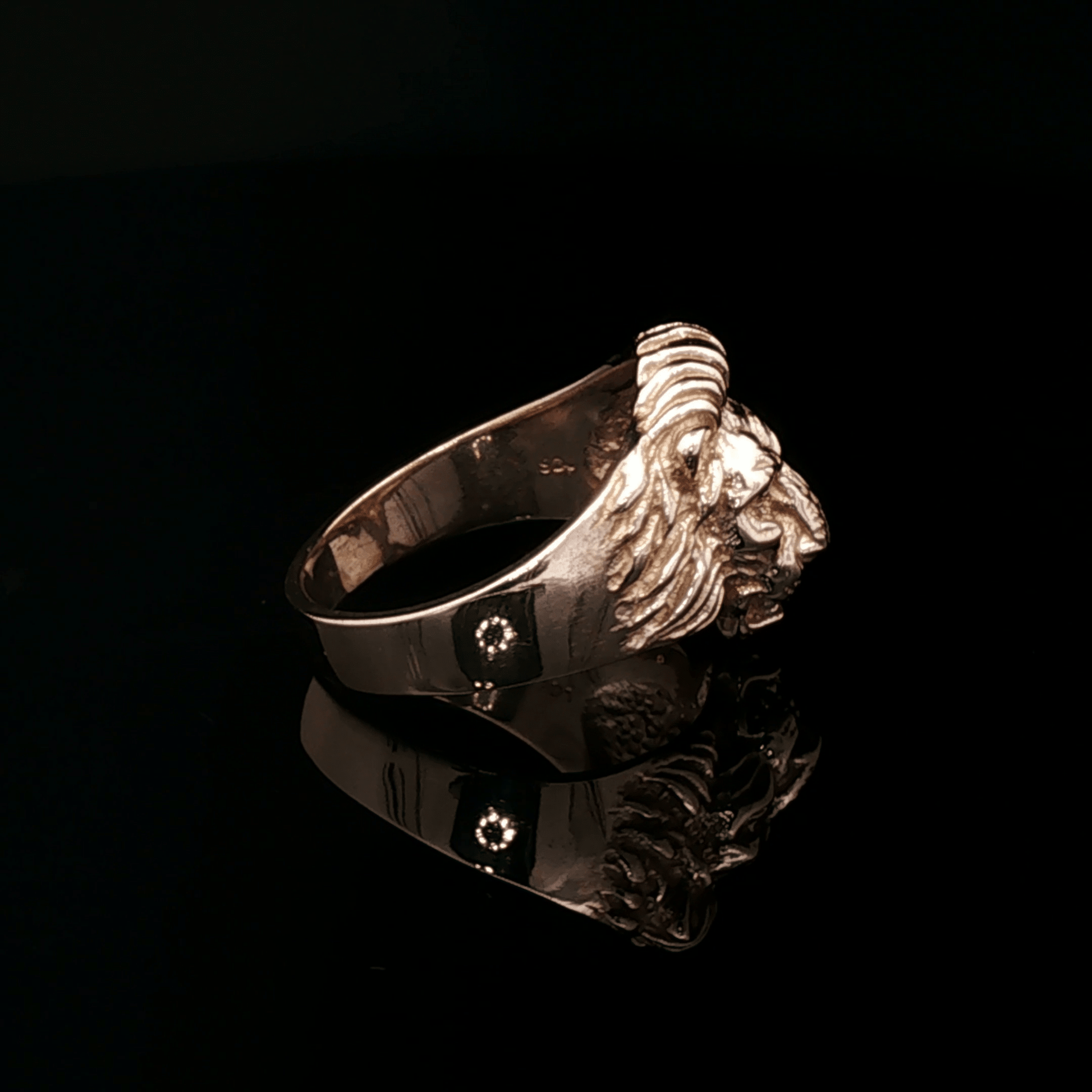 1950s Vintage Style Classic Lion Ring in Antique Bronze - Le Dragon Argenté