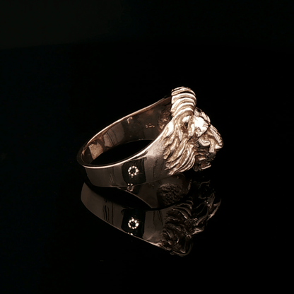 1950s Vintage Style Classic Lion Ring in Antique Bronze - Le Dragon Argenté