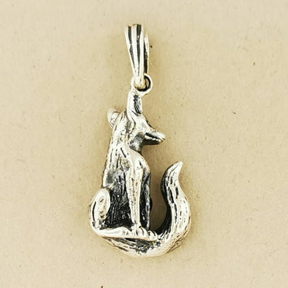 3D Fox Pendant in Sterling Silver or Antique Bronze - Le Dragon Argenté