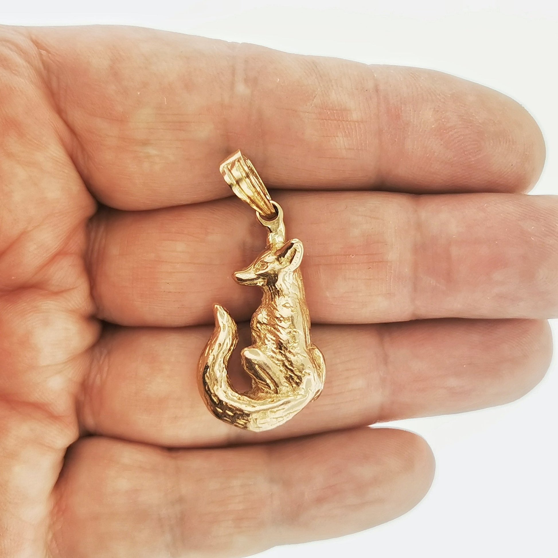 3D Fox Pendant in Sterling Silver or Antique Bronze - Le Dragon Argenté