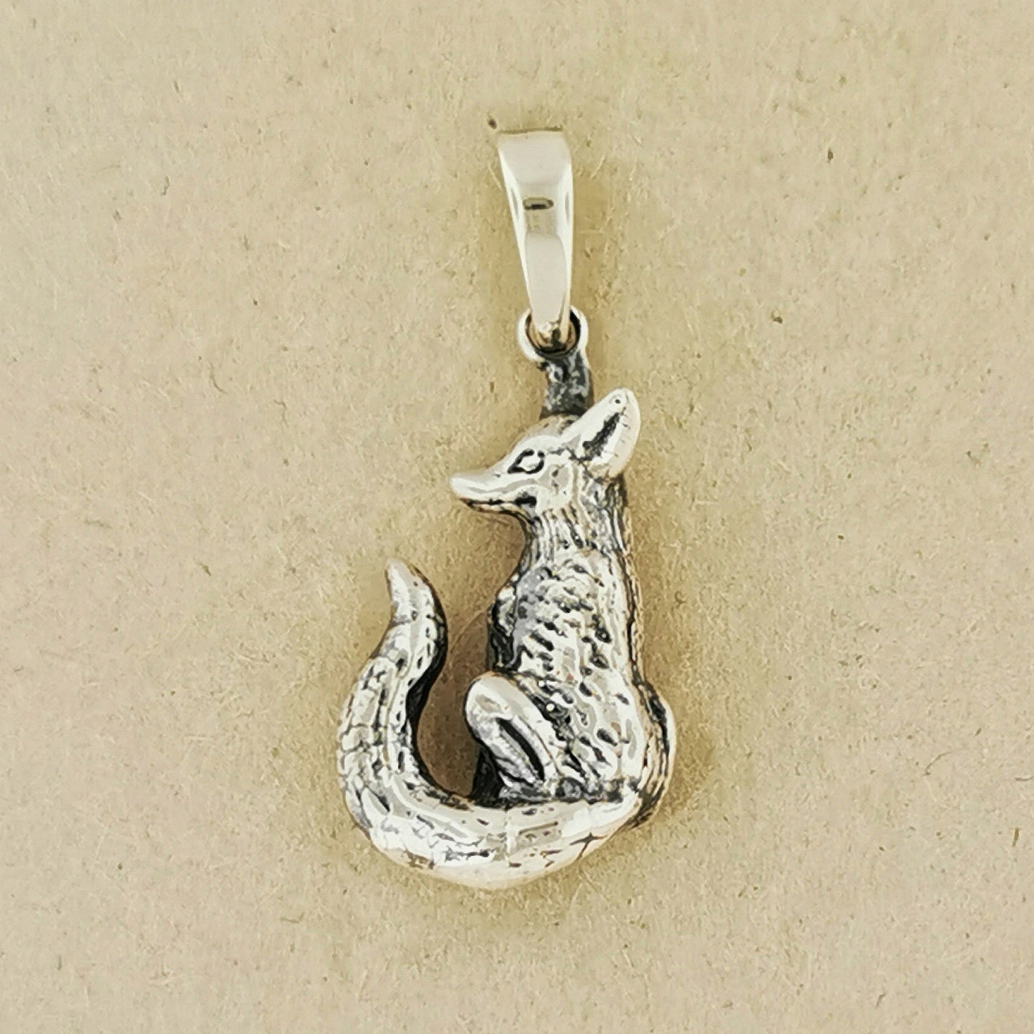 3D Fox Pendant in Sterling Silver or Antique Bronze - Le Dragon Argenté