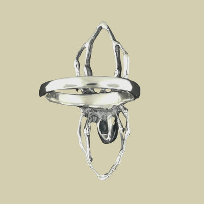 3D Spider Ring in Sterling Silver or Antique Bronze - Le Dragon Argenté