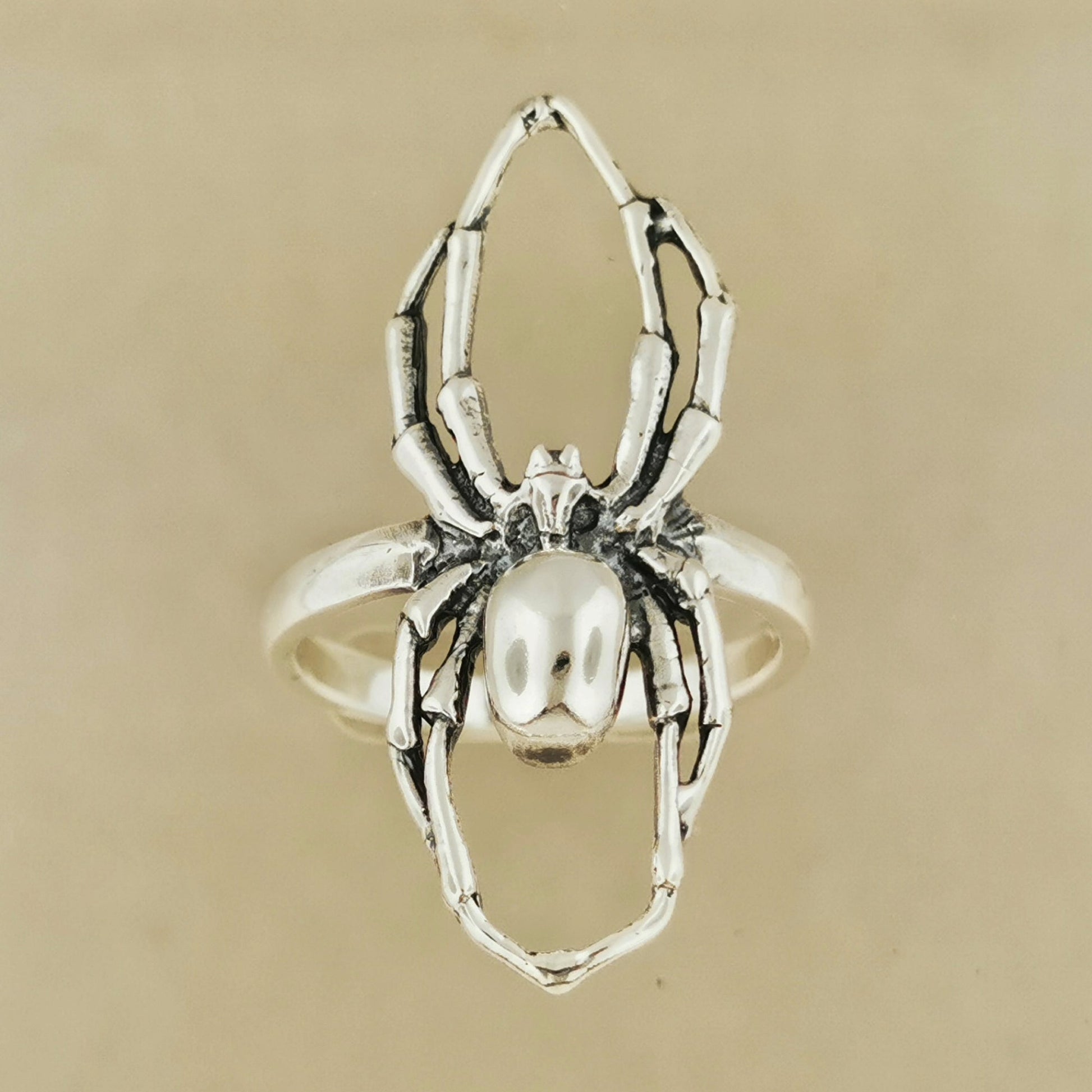 3D Spider Ring in Sterling Silver or Antique Bronze - Le Dragon Argenté