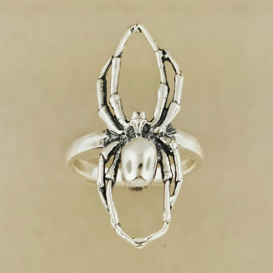 3D Spider Ring in Sterling Silver or Antique Bronze - Le Dragon Argenté