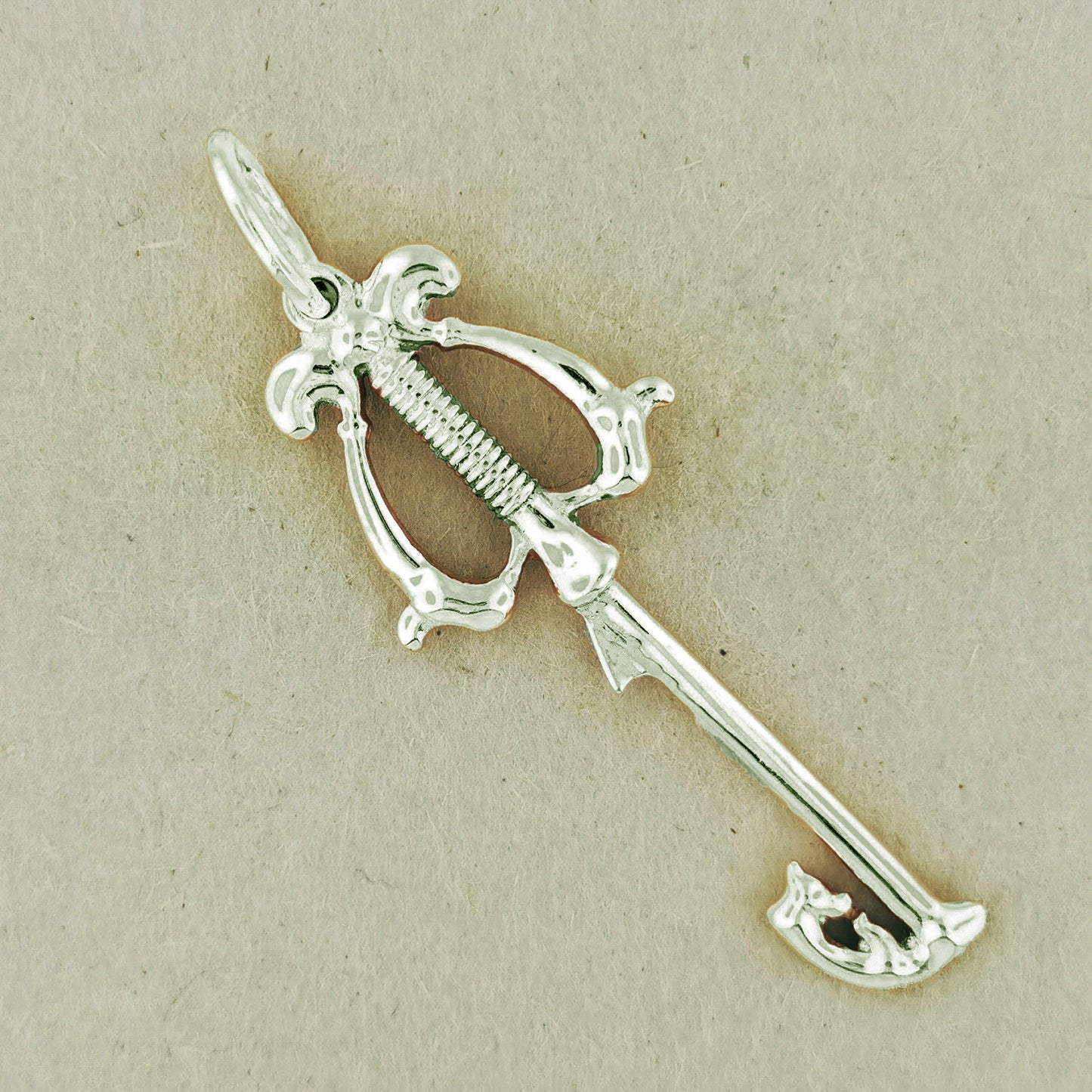 Kingdom Hearts Three Wishes Keyblade Pendant in White Gold, Video Game Jewelry, Gold Gamer Girl Pendant, Gamer Girl Jewelry, Gamer Girl Jewellery,  Gamer Geek Jewelry, Gold Keyblade Pendant, Gold Three Wishes Pendant, Gold Keyblade Pendant, Gold 3 Wishes Pendant, Gold 3 Wishes Keyblade, Gold Keyblade