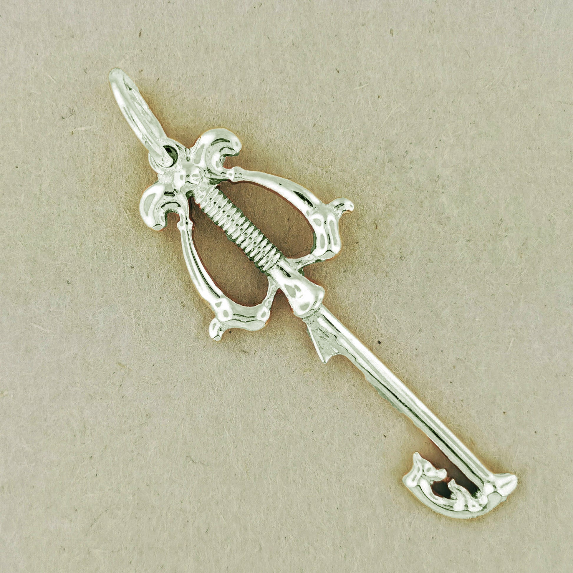 Kingdom Hearts Three Wishes Keyblade Pendant in White Gold, Video Game Jewelry, Gold Gamer Girl Pendant, Gamer Girl Jewelry, Gamer Girl Jewellery,  Gamer Geek Jewelry, Gold Keyblade Pendant, Gold Three Wishes Pendant, Gold Keyblade Pendant, Gold 3 Wishes Pendant, Gold 3 Wishes Keyblade, Gold Keyblade