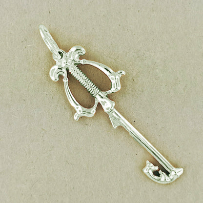 Kingdom Hearts Three Wishes Keyblade Pendant in White Gold, Video Game Jewelry, Gold Gamer Girl Pendant, Gamer Girl Jewelry, Gamer Girl Jewellery,  Gamer Geek Jewelry, Gold Keyblade Pendant, Gold Three Wishes Pendant, Gold Keyblade Pendant, Gold 3 Wishes Pendant, Gold 3 Wishes Keyblade, Gold Keyblade