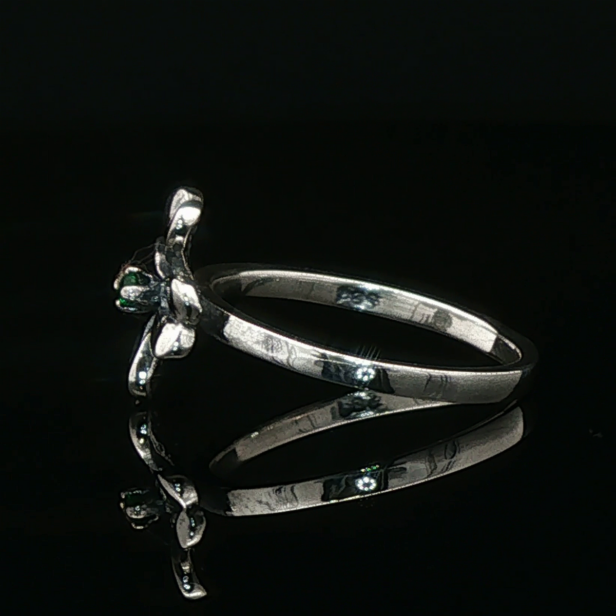 4 Leaf Clover Birthstone Ring In Sterling Silver - Le Dragon Argenté