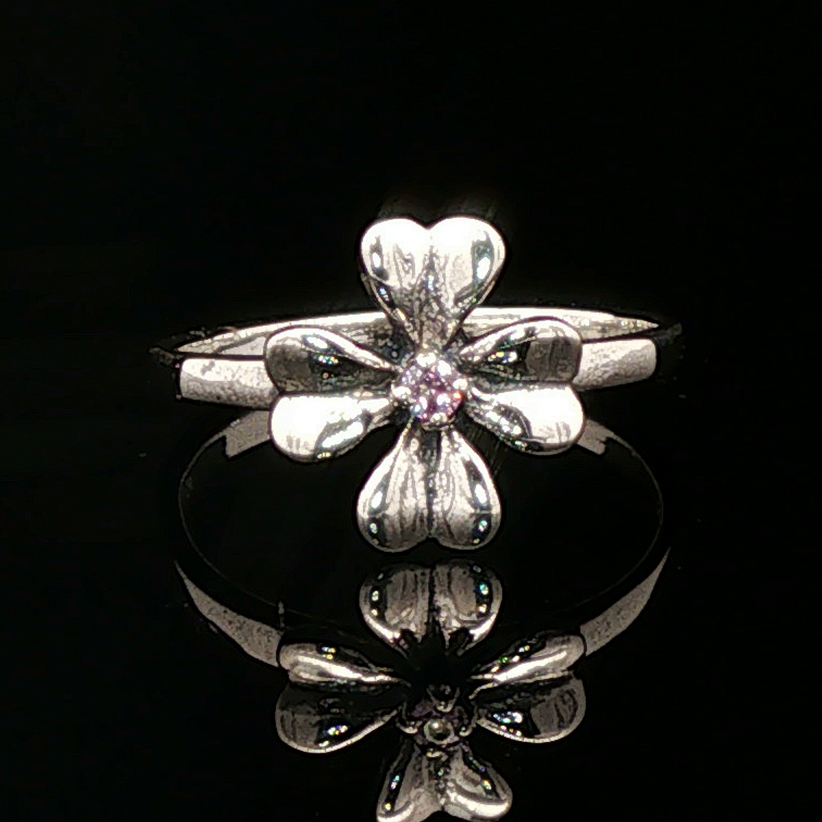 4 Leaf Clover Birthstone Ring In Sterling Silver - Le Dragon Argenté