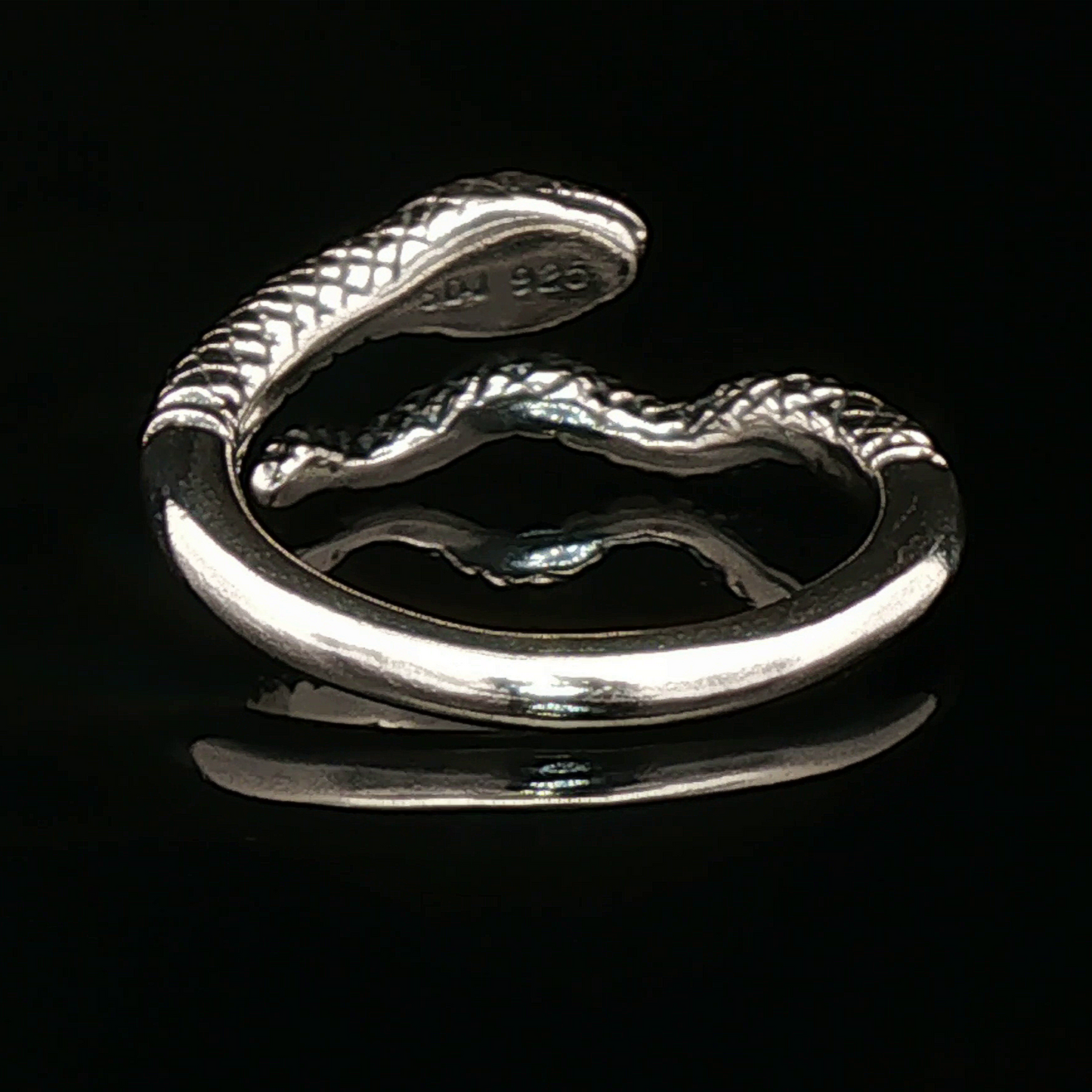Adjustable Coiled Snake Ring in Sterling Silver - Le Dragon Argenté