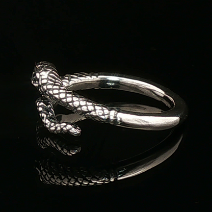 Adjustable Coiled Snake Ring in Sterling Silver - Le Dragon Argenté