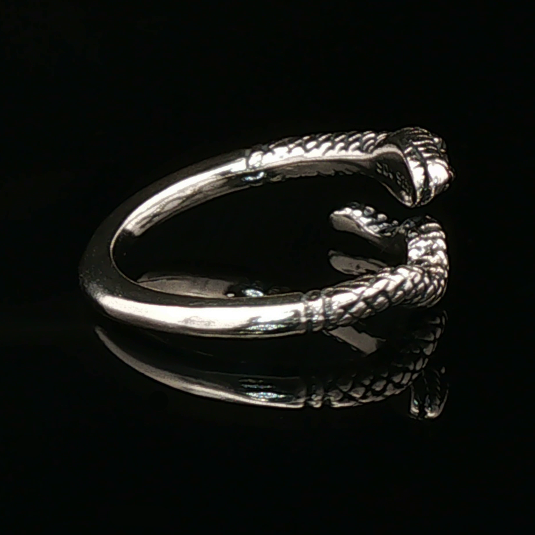 Adjustable Coiled Snake Ring in Sterling Silver - Le Dragon Argenté