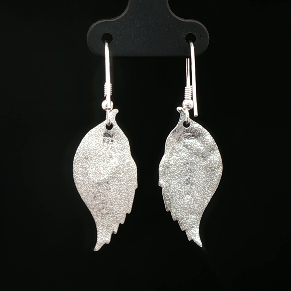 Angel Wing Charm Earrings in Sterling Silver - Le Dragon Argenté