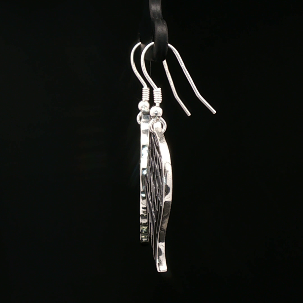 Angel Wing Charm Earrings in Sterling Silver - Le Dragon Argenté