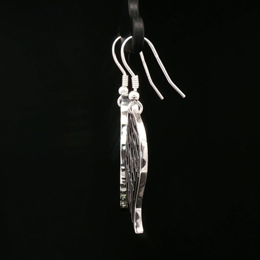 Angel Wing Charm Earrings in Sterling Silver - Le Dragon Argenté