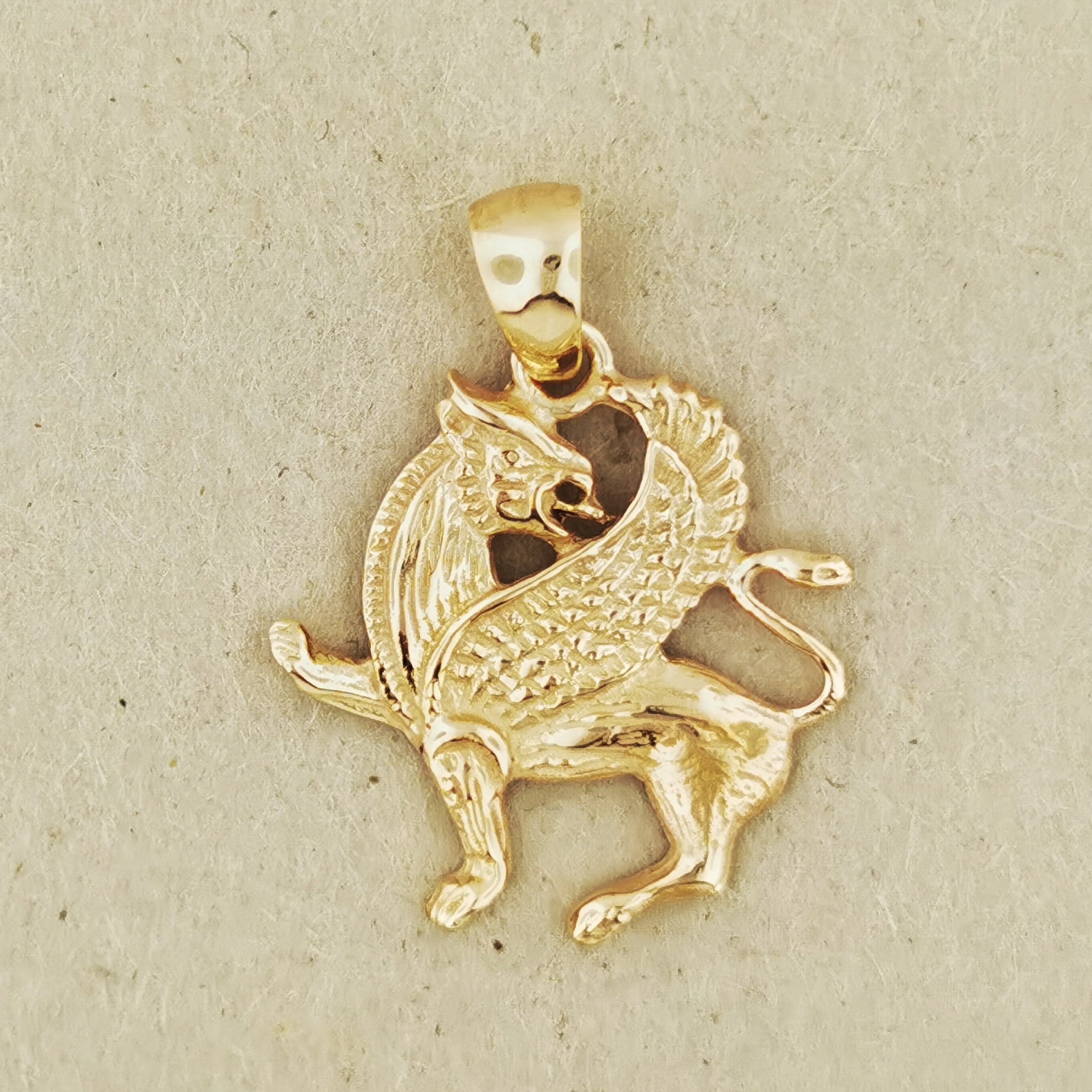 Griffin Pendant in Sterling Silver or Antique Bronze, Medieval Griffin Charm, Gryphon Charm Pendant, Elegant Griffin Pendant, Assyrian Griffin Pendant, Silver Griffin Pendant, Silver Fantasy Pendant, Silver Gryphon Jewellery, Silver Griffin Charm