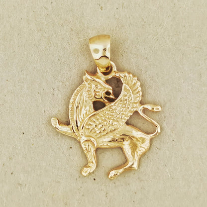 Griffin Pendant in Sterling Silver or Antique Bronze, Medieval Griffin Charm, Gryphon Charm Pendant, Elegant Griffin Pendant, Assyrian Griffin Pendant, Silver Griffin Pendant, Silver Fantasy Pendant, Silver Gryphon Jewellery, Silver Griffin Charm