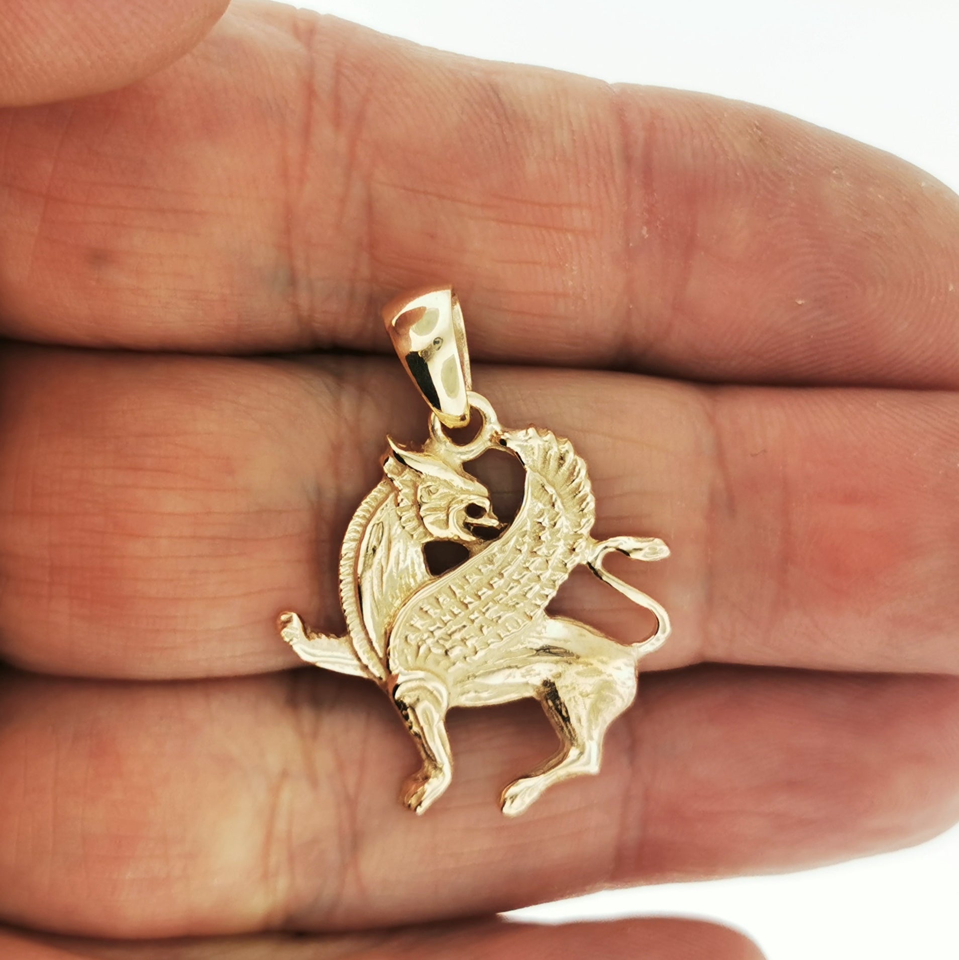 Griffin Pendant in Sterling Silver or Antique Bronze