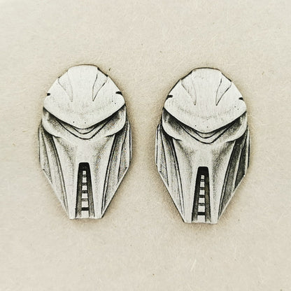 Geeky Pewter Stud Earrings