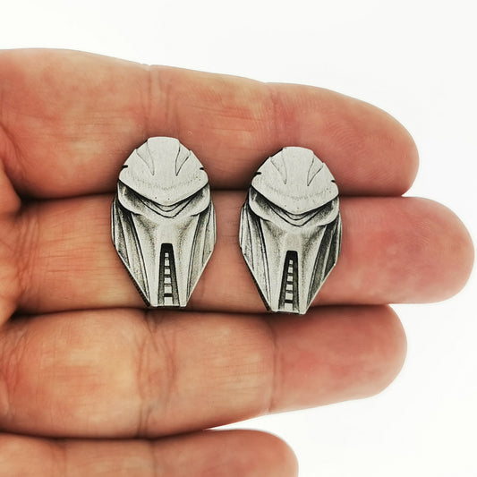 Geeky Pewter Stud Earrings