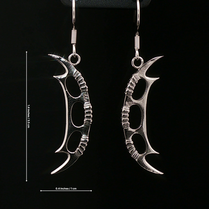 Battle Oath Blade Dangle Earrings in Stainless Steel - Le Dragon Argenté