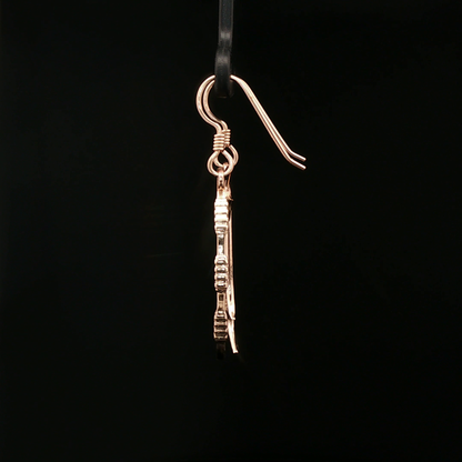 Battle Oath Blade Dangle Earrings in Antique Bronze - Le Dragon Argenté