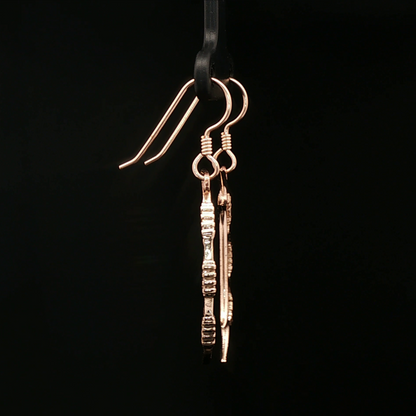 Battle Oath Blade Dangle Earrings in Antique Bronze - Le Dragon Argenté