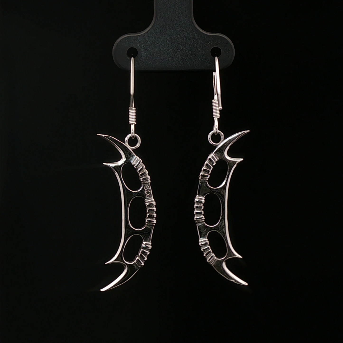 Battle Oath Blade Dangle Earringss in Stainless Steel - Le Dragon Argenté