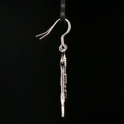Battle Oath Blade Dangle Earrings in Stainless Steel - Le Dragon Argenté