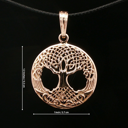 Celtic Tree of Life Pendant in Antique Bronze - Le Dragon Argenté