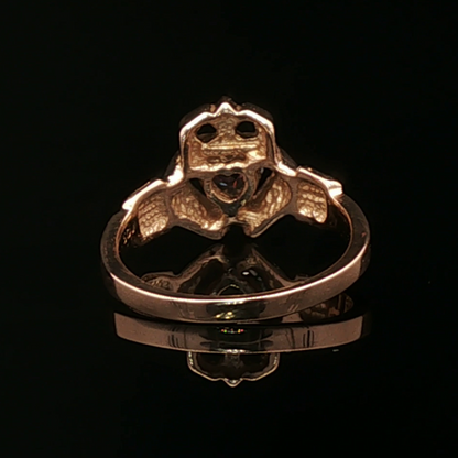 Personalized Claddagh Ring Birthstone Custom Irish Jewelry Celtic Design Antique Bronze Metal CZ Heart Stone Faceted Gemstone Perfect Birthday Gift Anniversary Present Heritage Celebration Handmade Quality Construction Traditional Symbol